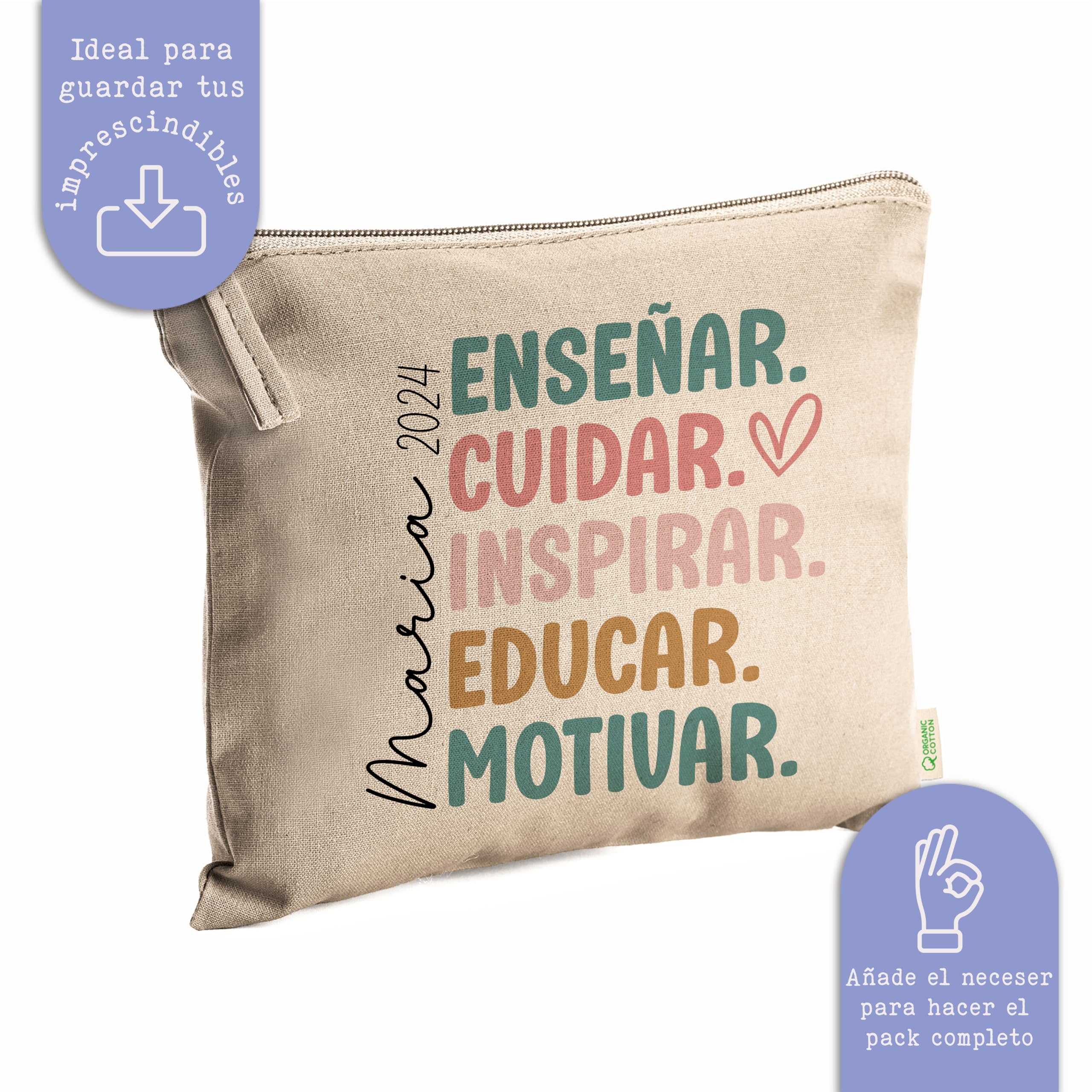 Evyre Regalo Fin de Curso Profesores Tote Bag Botella térmica Profesora Personalizado Maestra Infantil Regalos para Profesores Originales Recuerdos Alumnos