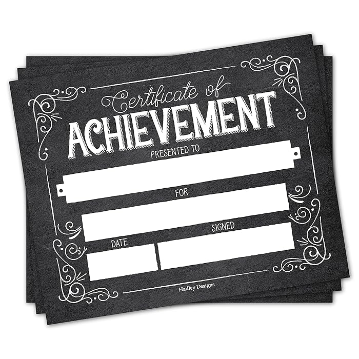 Buy 25 Black & White Certificate of Completion Award Certificate Paper