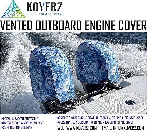 Miniatura 5 de Koverz Cubierta de motor de barco ventilada de ajuste personalizado compatible con Yamaha 4.2L 6-cyl F225 F250 F300 (2010-2020) - Realtree Aspect