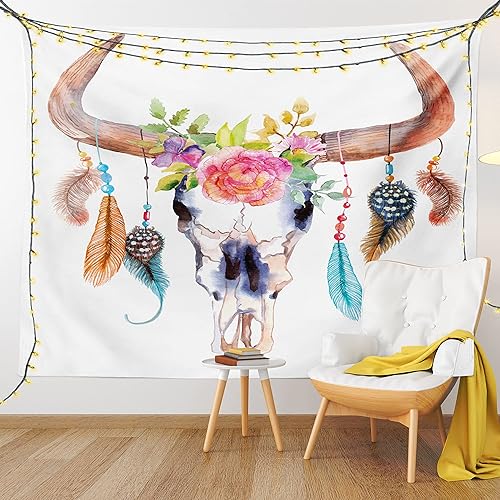 Miniatura 139 de Ambesonne Tapiz indie, estilo moderno de Memphis de los años ochenta, geométrico, abstracto, colorido, diseño de puntos, funky, para colgar en la