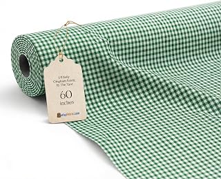 1/8 Inch Kelly Green Gingham Fabric by The Yard – 60" Wide Polyester Cotton Blend, Lightweight Checked Gingham Material for Sewing, Quilting, Crafts, Table Cloth, Clothing, Bags & Home Décor