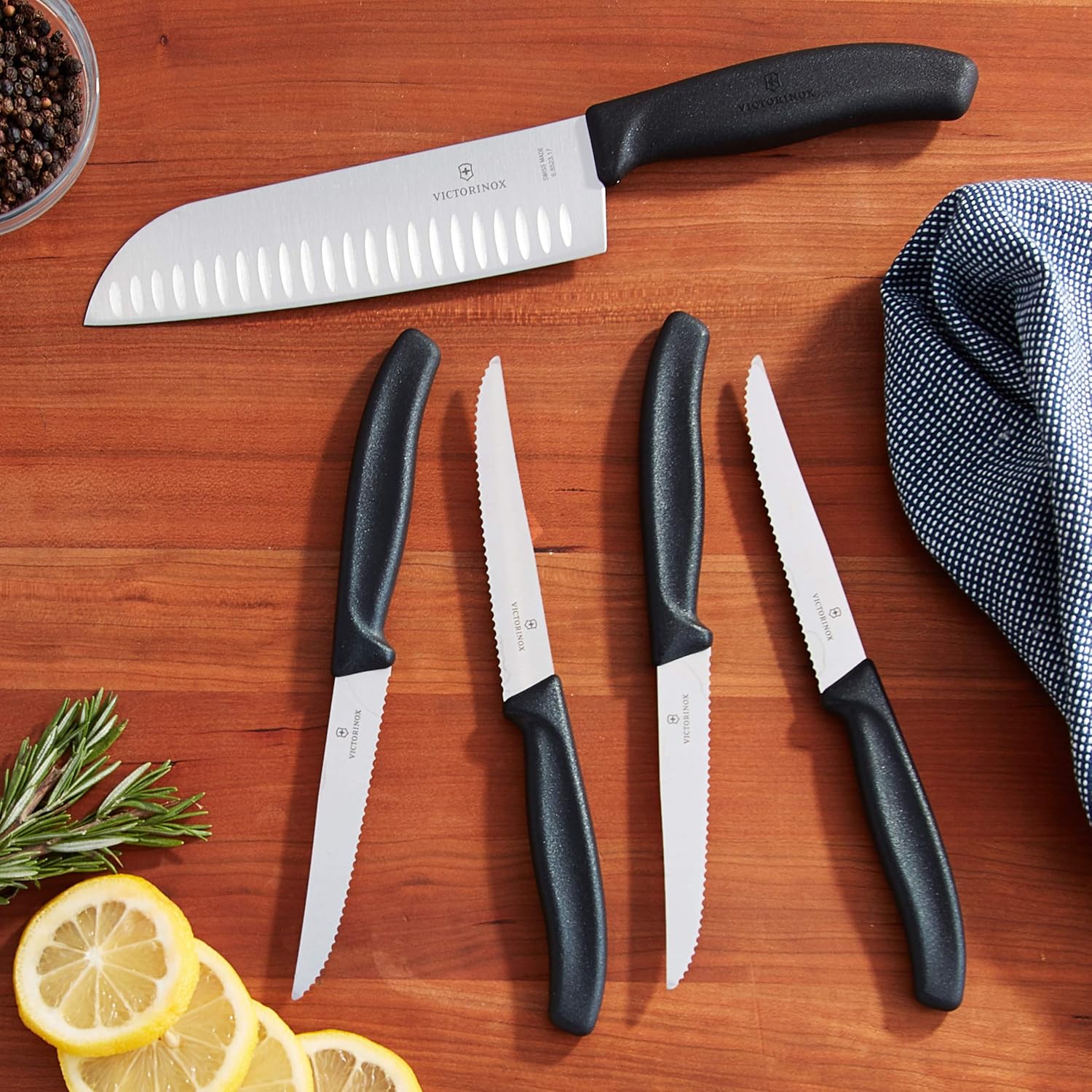 Victorinox Swiss Classic 5-Piece Santoku and Steak Knife Set