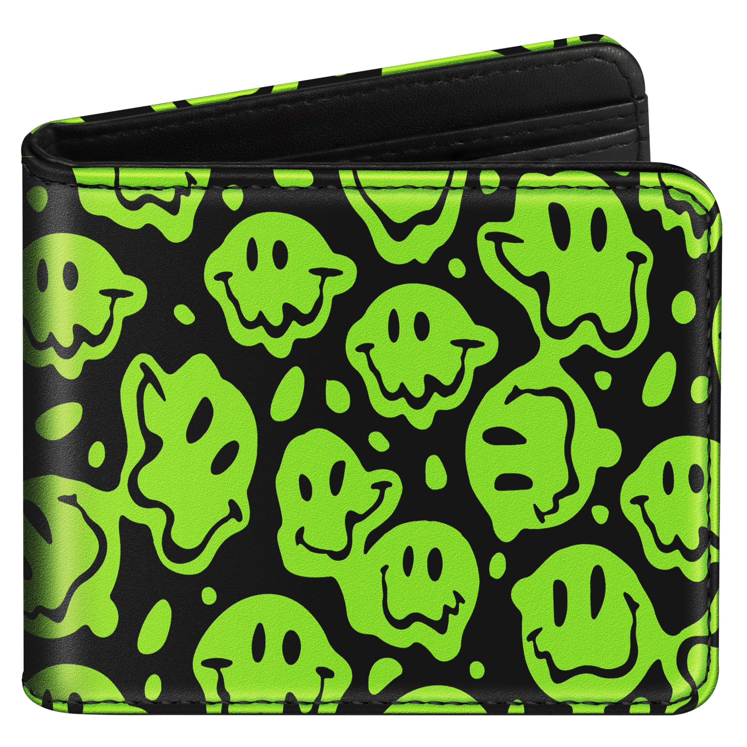 Funermei Cute Wallet for Teen Girls Boys Leather Bifold Wallet Funny Aesthetic Green Credit Card Holder RFID Id Cash Slim Small Bi-fold Wallets with