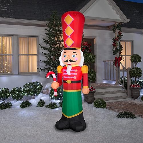 Miniatura 2 de Gemmy Lightshow - Inflable de Navidad soplado en aire cosido en cascanueces micro LED, 9 pies de alto, rojo