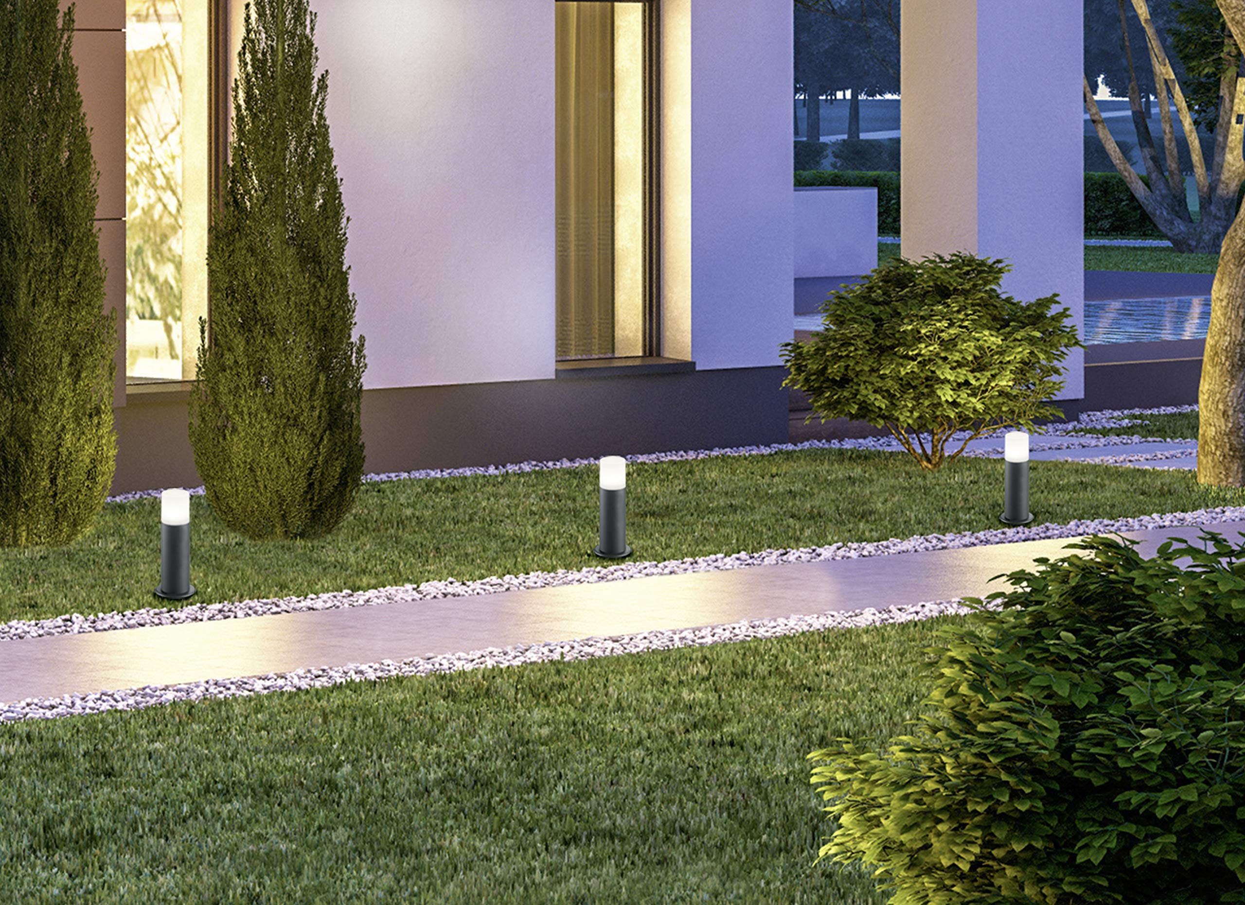 Trio Leuchten Słupek zewnętrzny Hoosic 524060142, aluminiowy odlew ciśnieniowy antracyt, tworzywo sztuczne białe, bez 1 x E27