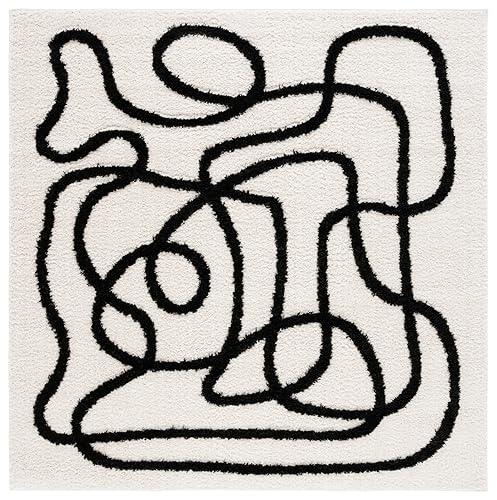 Norway Shag Collection Area Rug - 8' Square, Ivory &