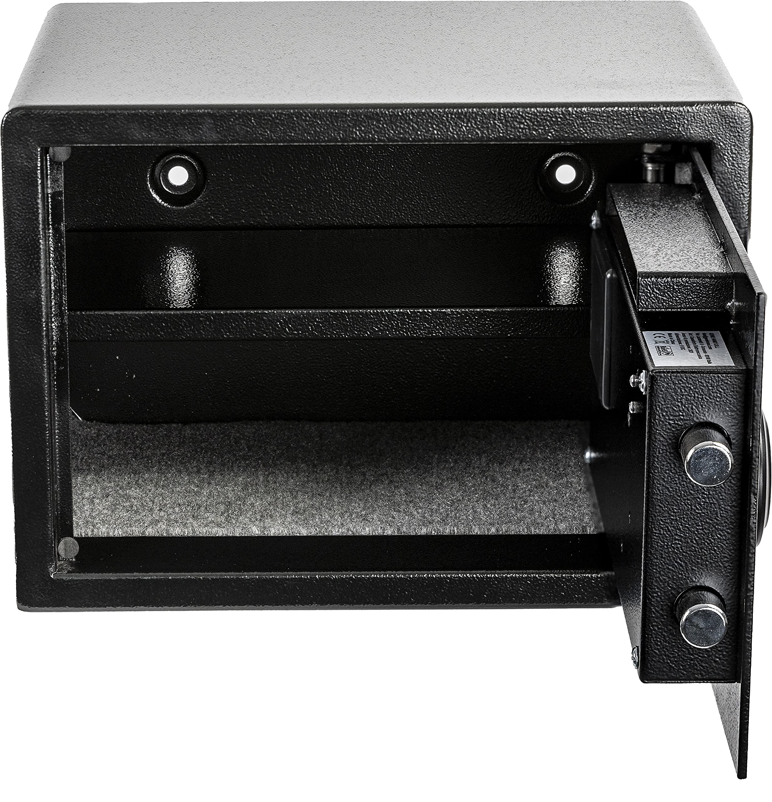 Genie Hand | Caja Fuerte Motorizada de Armario de Deposito Pequeña Caja de Seguridad con Código de Combinación y Llave en Cruz