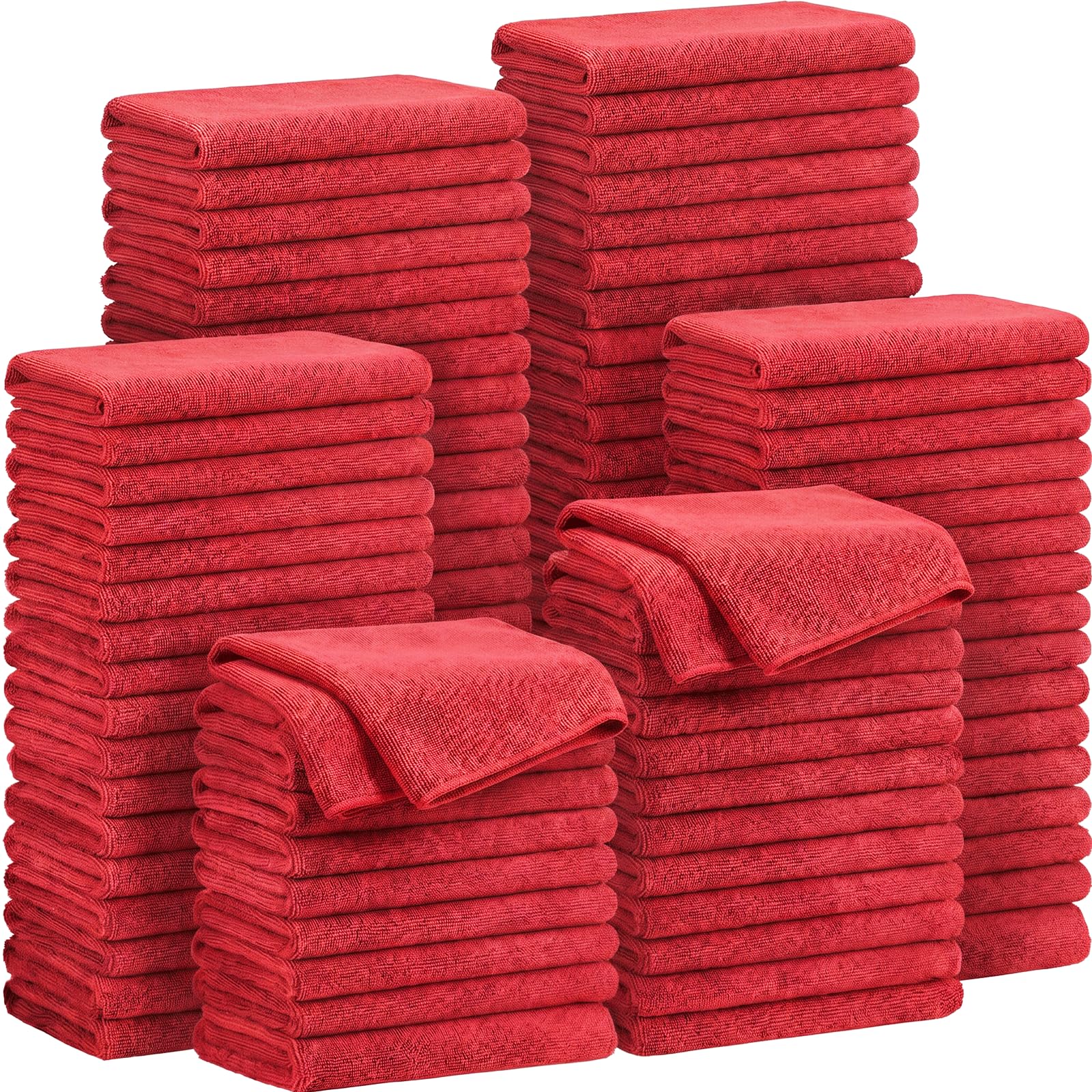 Preboun Paquete de 300 paños de limpieza de microfibra de 12 x 16 pulgadas, a granel, multiusos, reutilizables, lavables, toallas de limpieza absorbentes para casa, cocina, coche, oficina, ventana