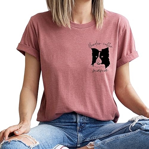Miniatura 5 de Border Collie Mama T-Shirt Women Border Collie Dog Mom Owner Gift T-Shirt New Puppy Adoption T shirt