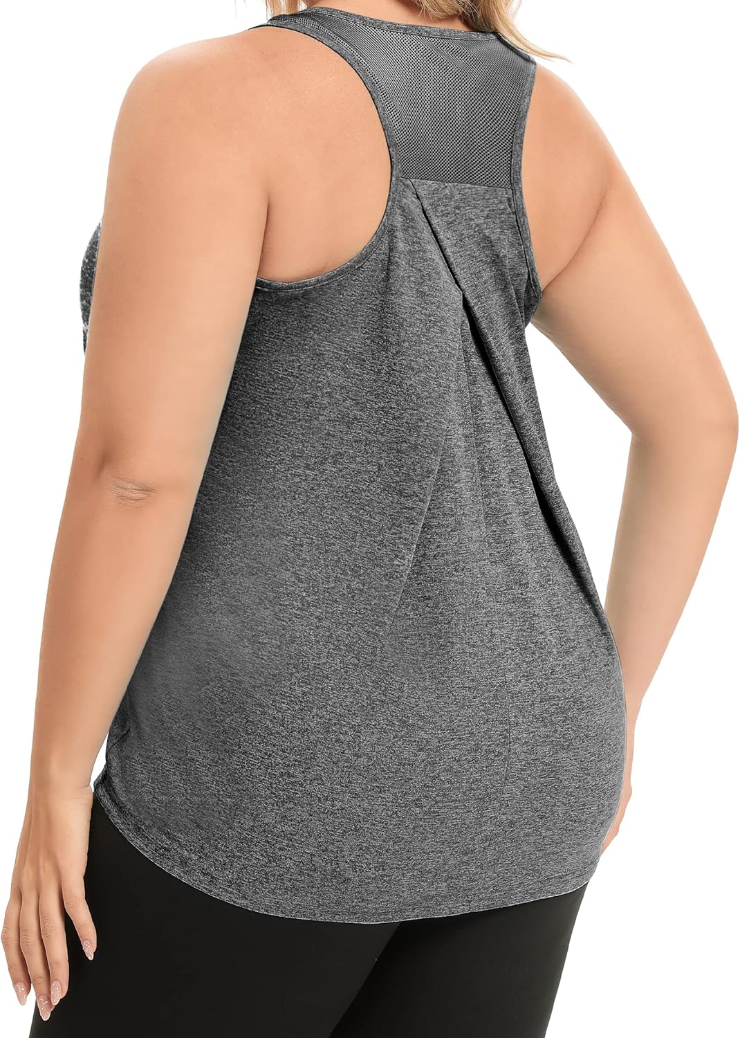 FOREYOND Women's Plus Size Workout Tank Tops Loose Fit Yoga Racerback Athletic Tops Sleeveless Summer Shirts - Image 2