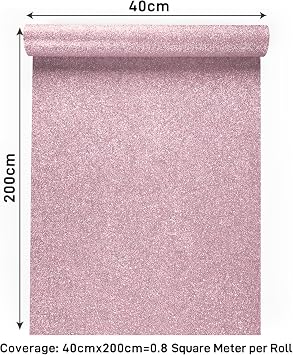 VaryPaper Peel and Stick Pink Glitter Wallpaper 40cmx200cm Pink Sticky Back Plastic Vinyl Wrap for Furniture Thick Lining Paper for Wall Stick on Wallpaper for Girl Bedroom Crafts Project