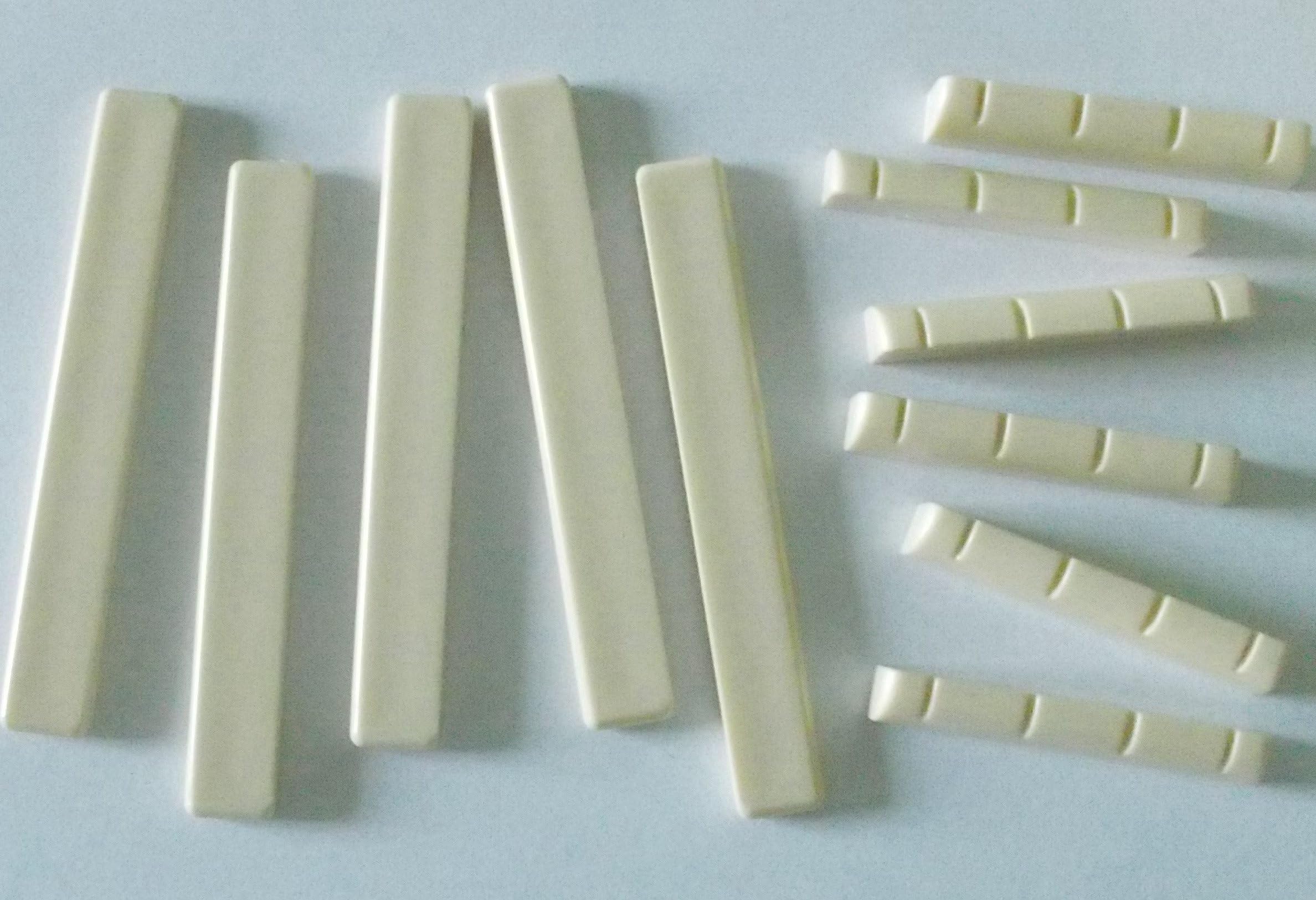 Unbleached Bone Nut Blanks For Luthier DIY Saddle Bridge 10-Pack - Foto 9