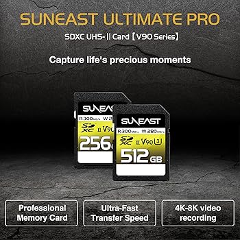 Amazon | SUNEAST SDXCカード 128GB 最大300MB/s UHS-II V90 U3 pSLC