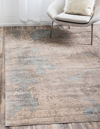 Miniatura 9 de Unique Loom Paris Collection - Alfombra tradicional gris envejecida en tonos pastel (2 pies 2 pulgadas x 3 pies)