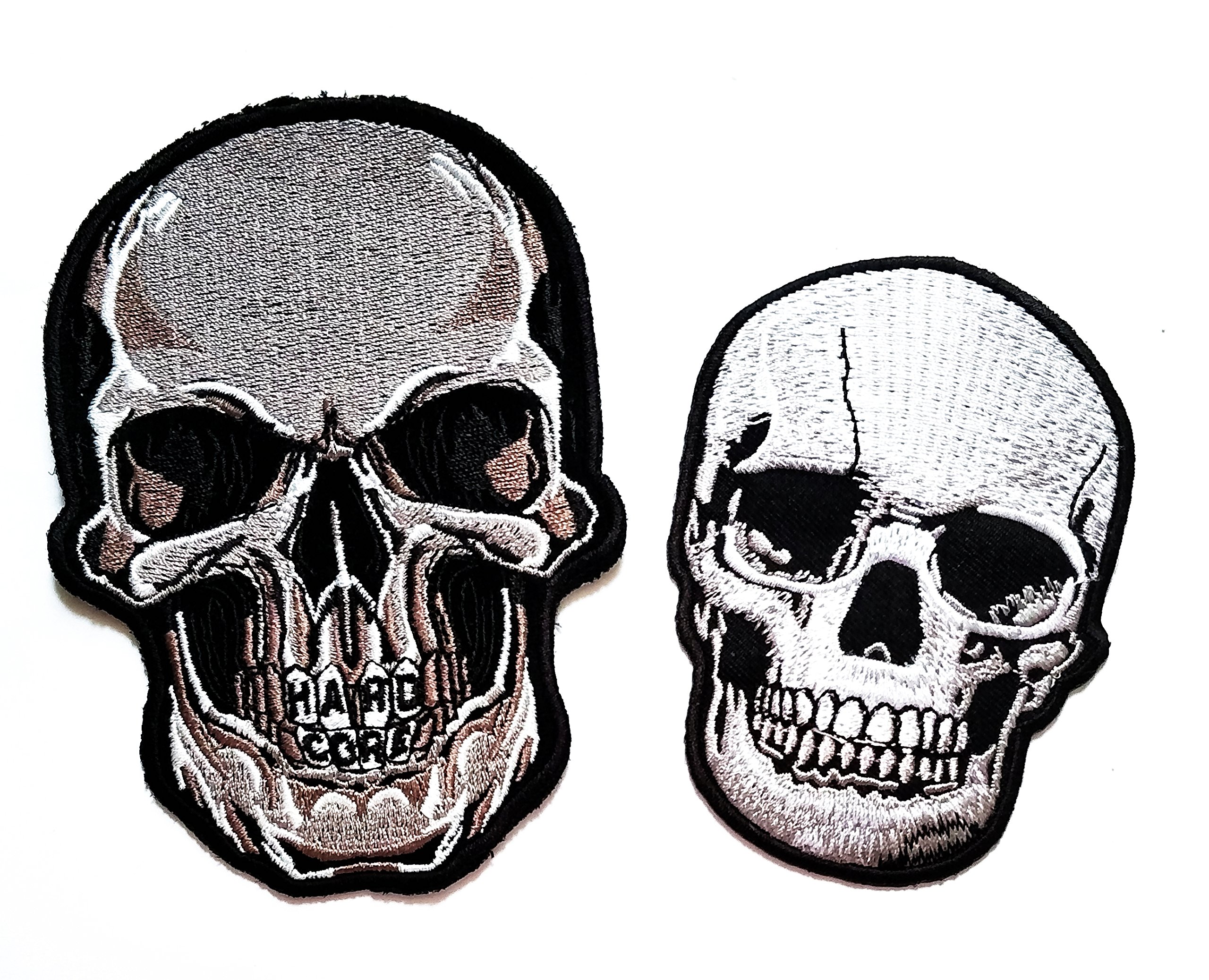 Amazon.com: Nipitshop Patches Pack of 2 Realistic Skull Dead Biker