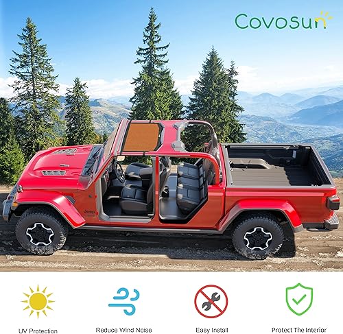 Miniatura 4 de Parasol de malla para Jeep Gladiator, cómoda parte superior suave de malla con correas fuertes para Jeep Gladiator (2018-2023), accesorios JT