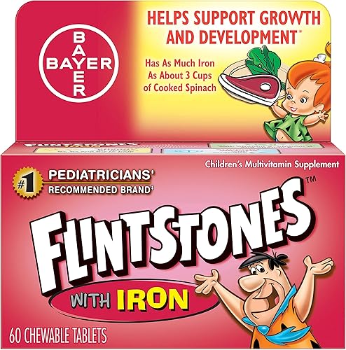 Flintstones Plus - Vitaminas masticables de hierro - 60 unidades