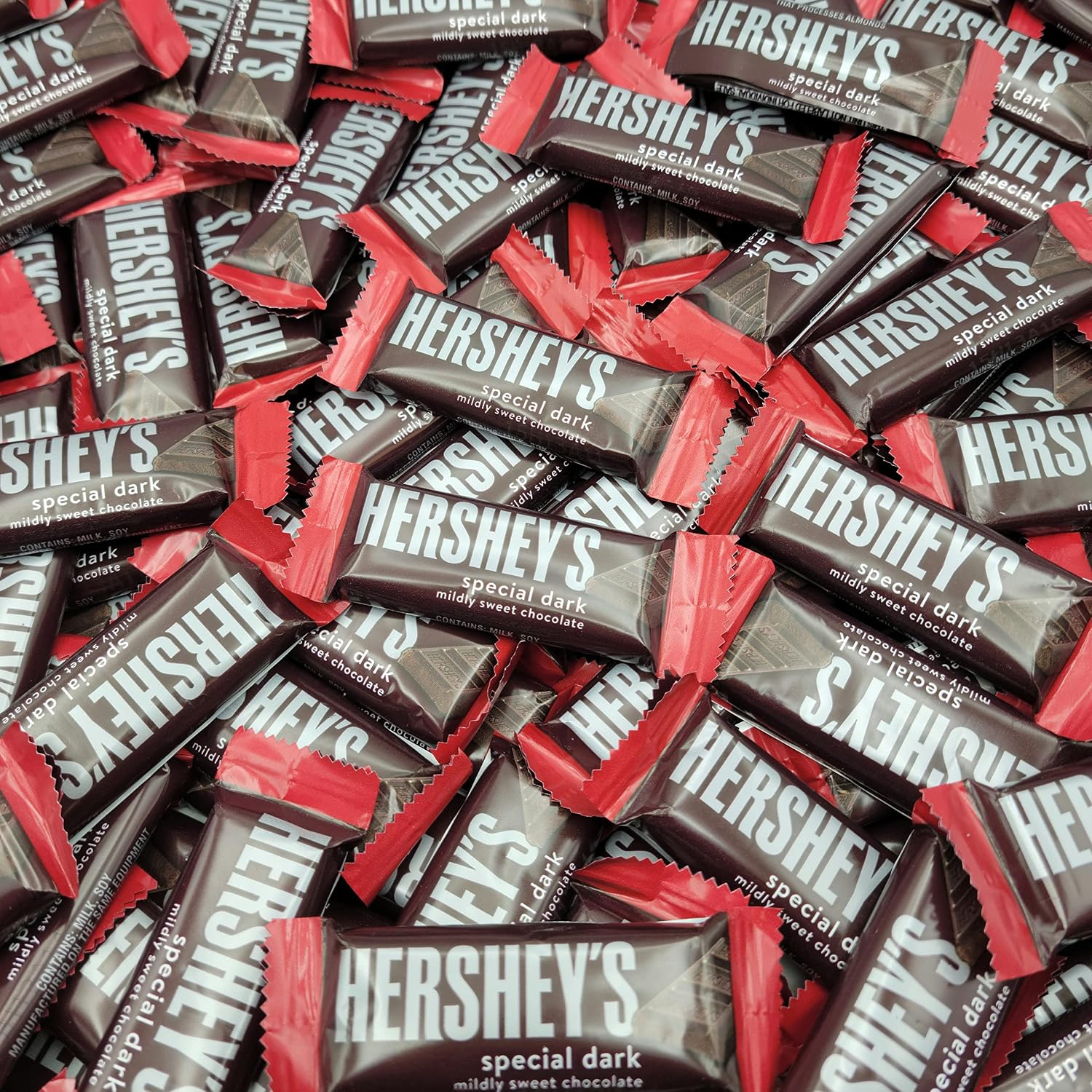 Hershey's Special Dark Mildly Sweet Chocolate Candy – Snack Size Special Dark Chocolate Candy Bar – Individually Wrapped – Bulk Candy Pack (1 Pound)