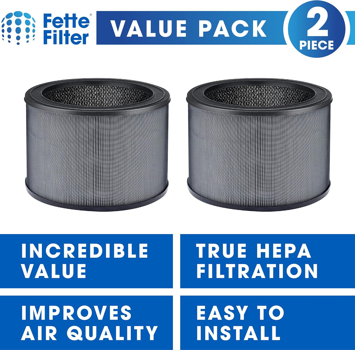 Fette Filter - 2 Premium True Hepa H13 Replacement Filter Size O Compatible with Winix Air Purifier Model A230 A231 Compare to Part # 1712-0110-00, 1712011000 - Image 2