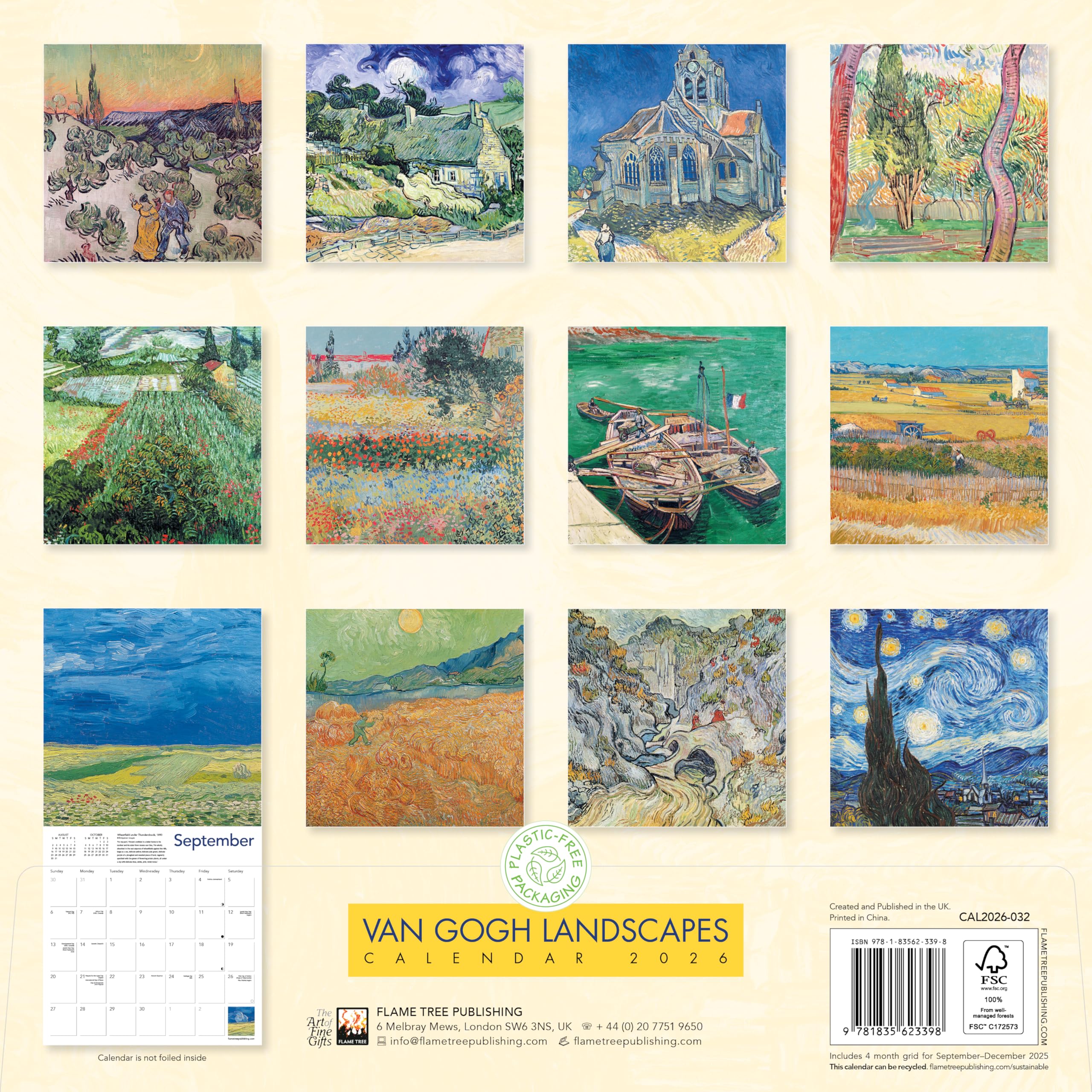 Van Gogh Landscapes Wall Calendar 2026 (Art Calendar)