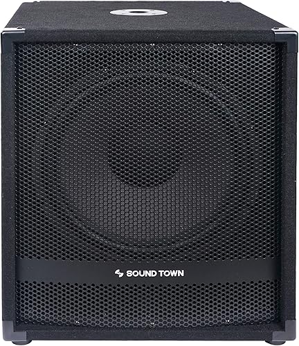 Miniatura 3 de Sound Town METIS Series Subwoofers alimentados de 15 pulgadas y 1600 vatios con salidas de altavoz, DJ PA Pro Audio Sub con bobina de voz de 4