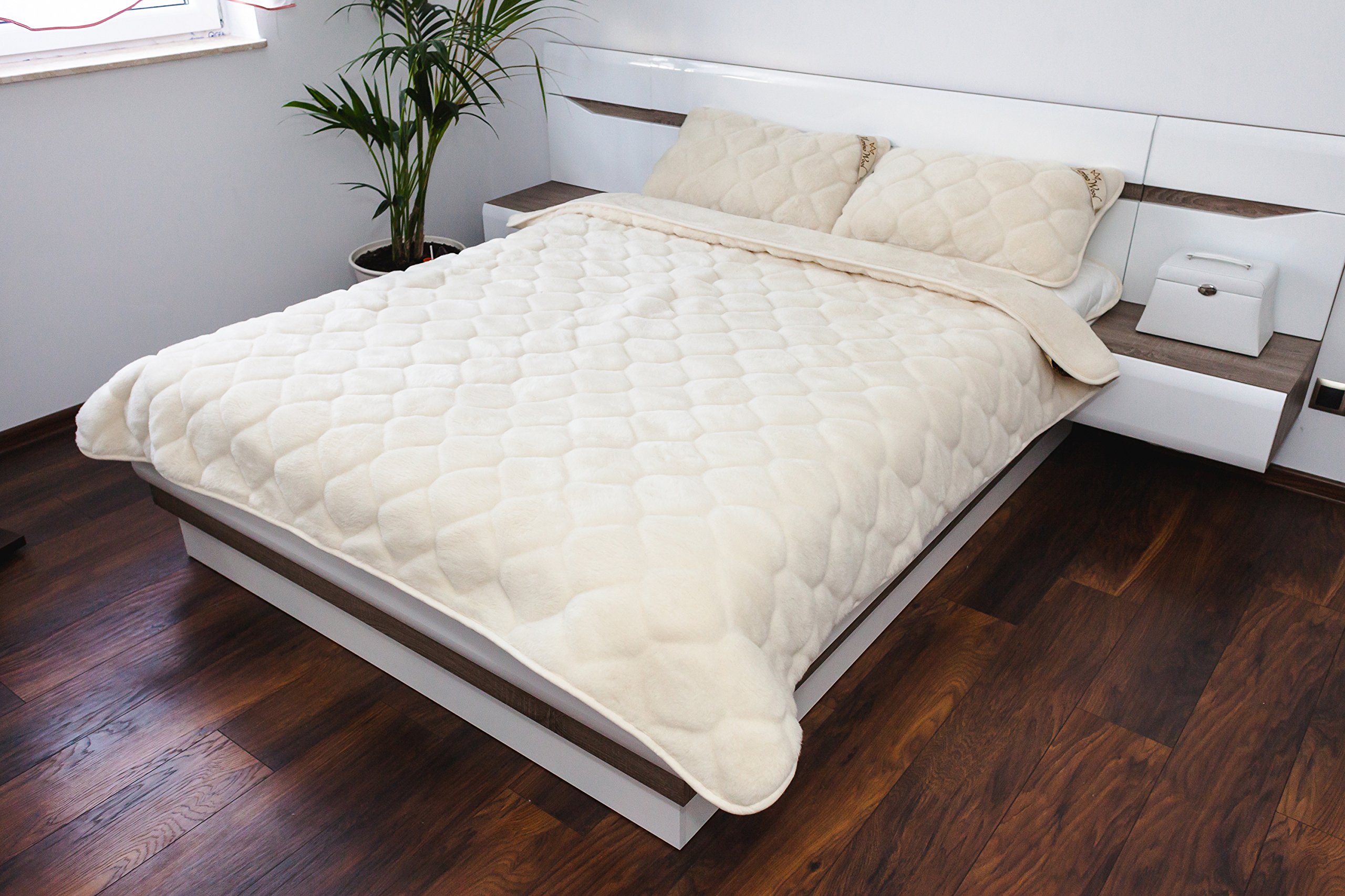 Merino Wool Bedding CARO kaszmir australijska wełna merynosów kołdra nad koc rozmiar 140 x 200 + poduszka