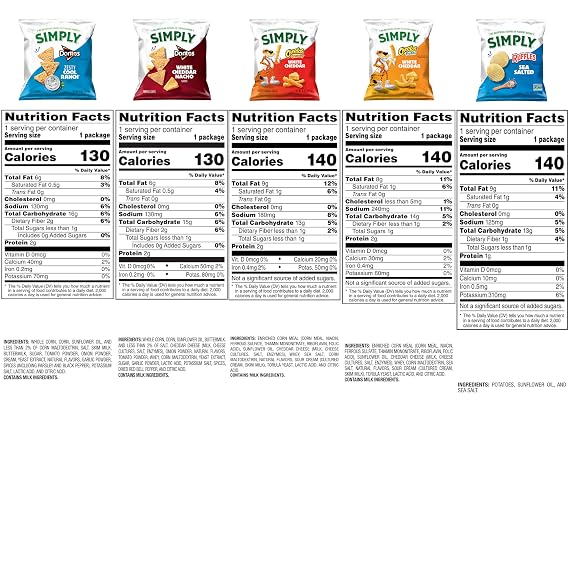 Simply Snacks Variety Pack, 0.875 Oz Bag, 36 Count, Organic, Packaging May Vary
