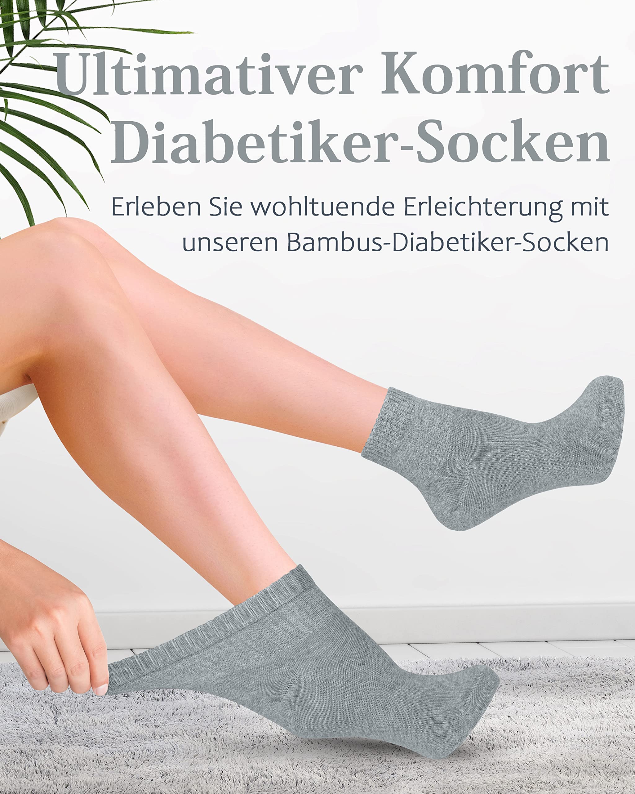 Fiera Besa Women's Diabetic Socks, Ankle Socks with Viscose Made of Bamboo Pulp, Soft Comfort Band, Seamless Toe - Image 2