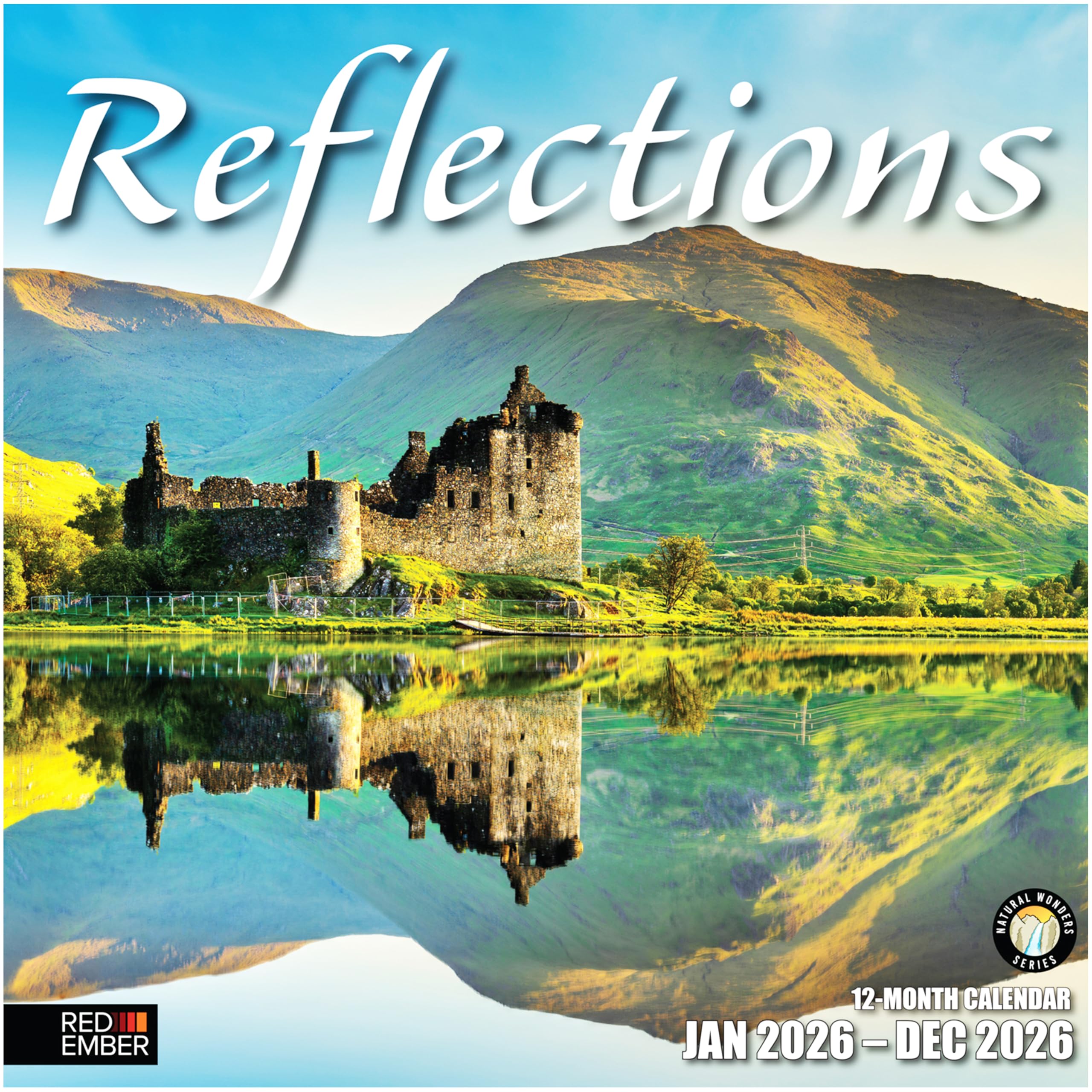 RED EMBER Reflections 2026 Wall Calendar 12 Month | 12" x 24" Open | Thick & Sturdy Paper | Giftable | Nature Calendar 2026