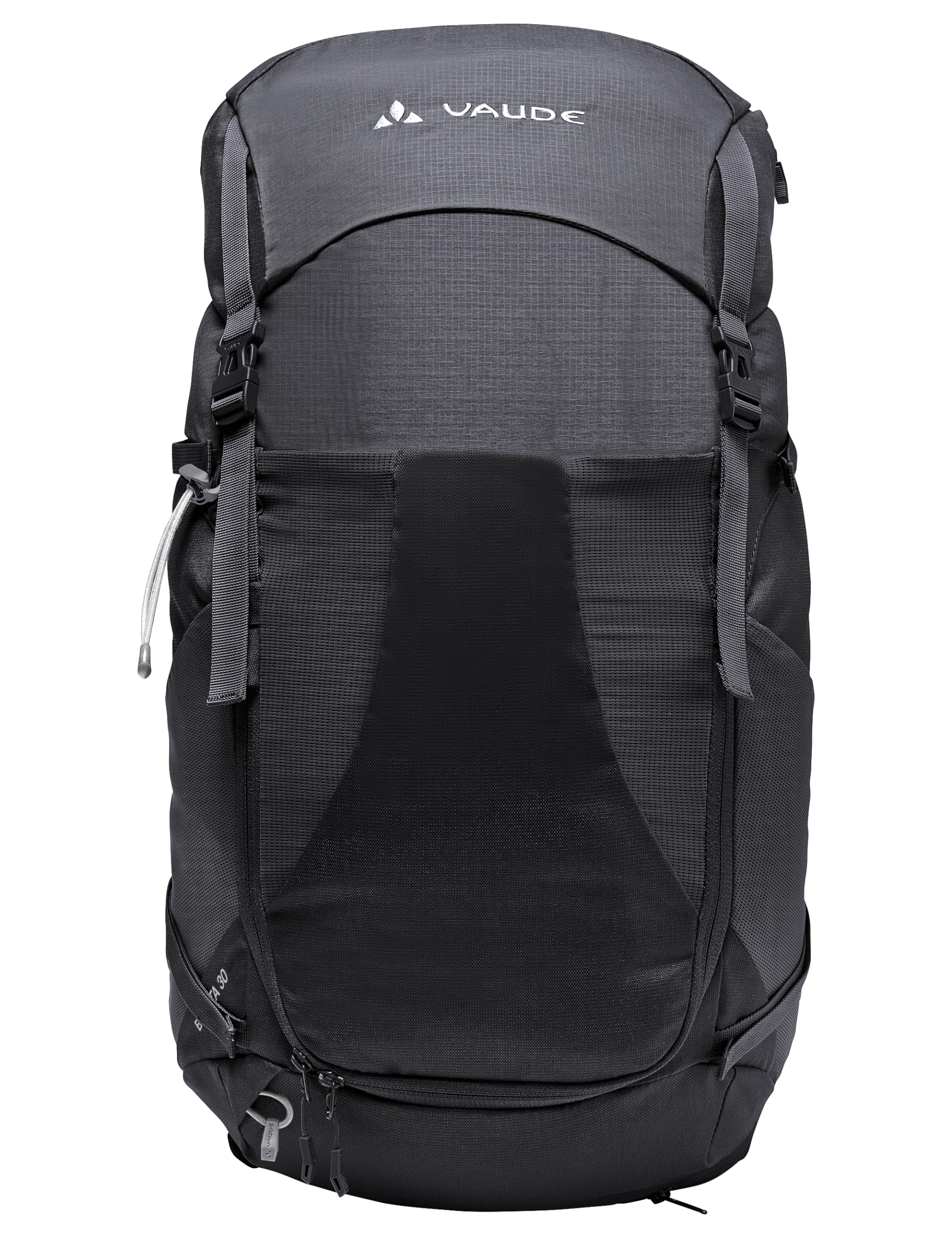 VAUDE Wanderrucksack Brenta 30 Liter, Damen & Herren, wasserabweisender Rucksack, komfortabler Trekkingrucksack mit integrierter Regenhülle, praktische Fächeraufteilung, black