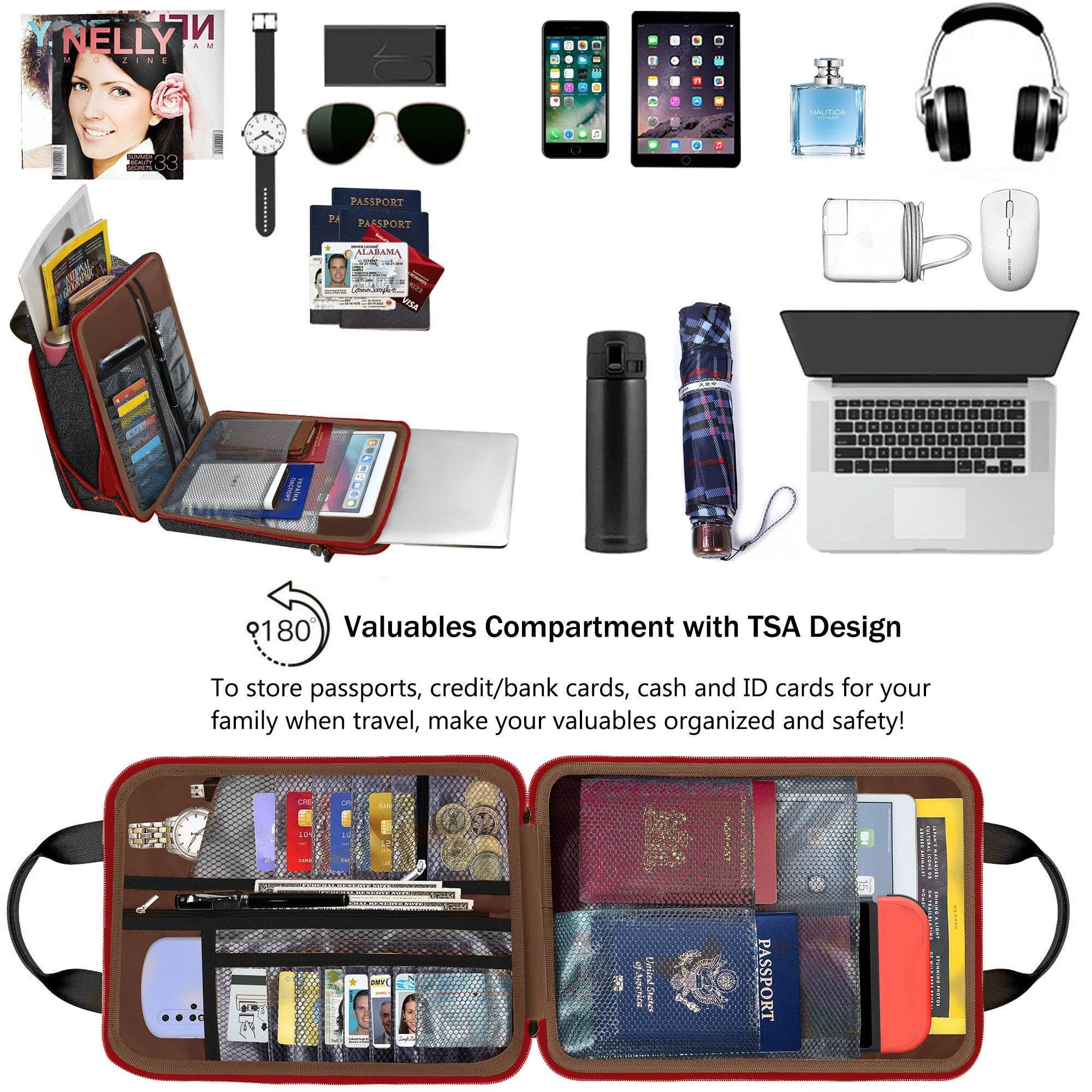 ZINZ Bolso de Hombro para Portátil de Viaje de 12,3-13 Pulgadas con Compartimento Ampliable y Compartimento para Objetos de Valor