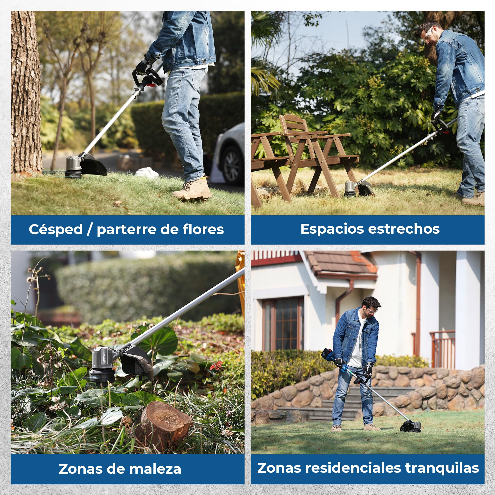 Dong Cheng Desbrozadora Bateria 40V, Ancho Corte 33 cm, TIPP Automático