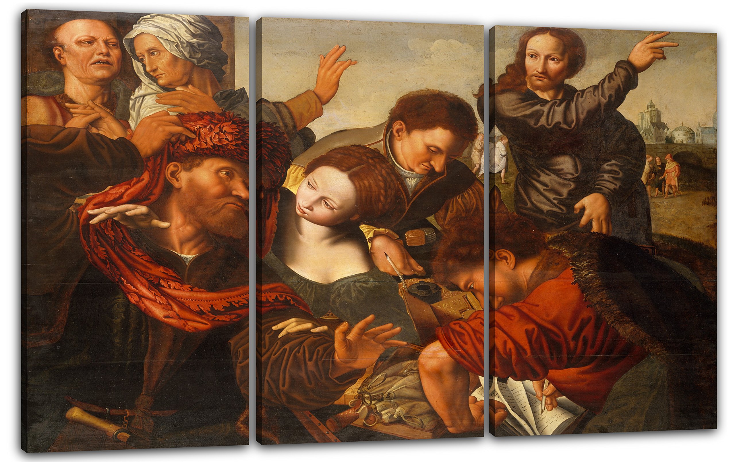 Printed Paintings Impresión sobre Lienzo 3 Partes(120x80cm): Taller de Jan Sanders Van Hemessen -