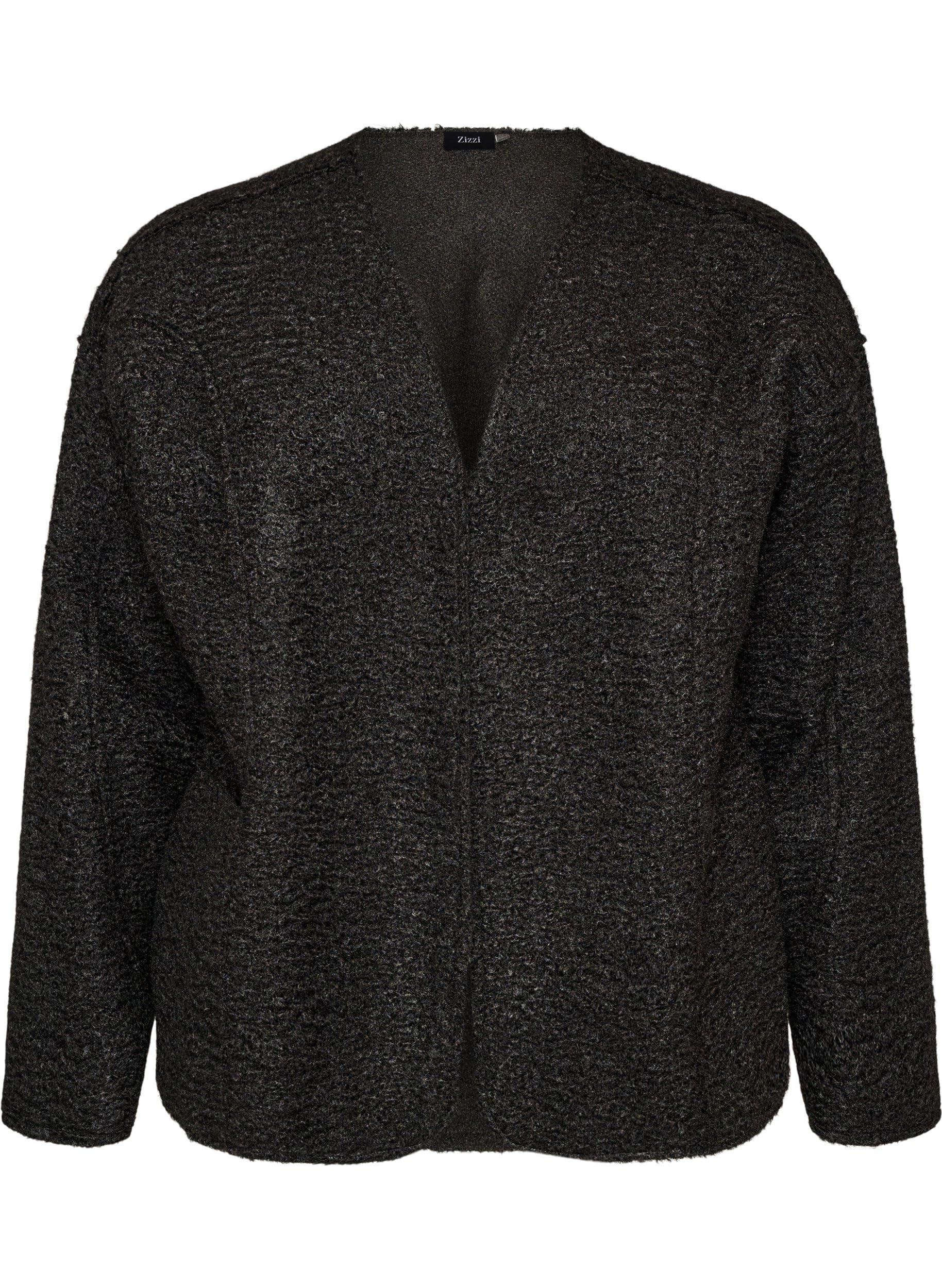 Zizzi Damen Große Größen Strickjacke Fleece Taschen Locker Größe 42-60