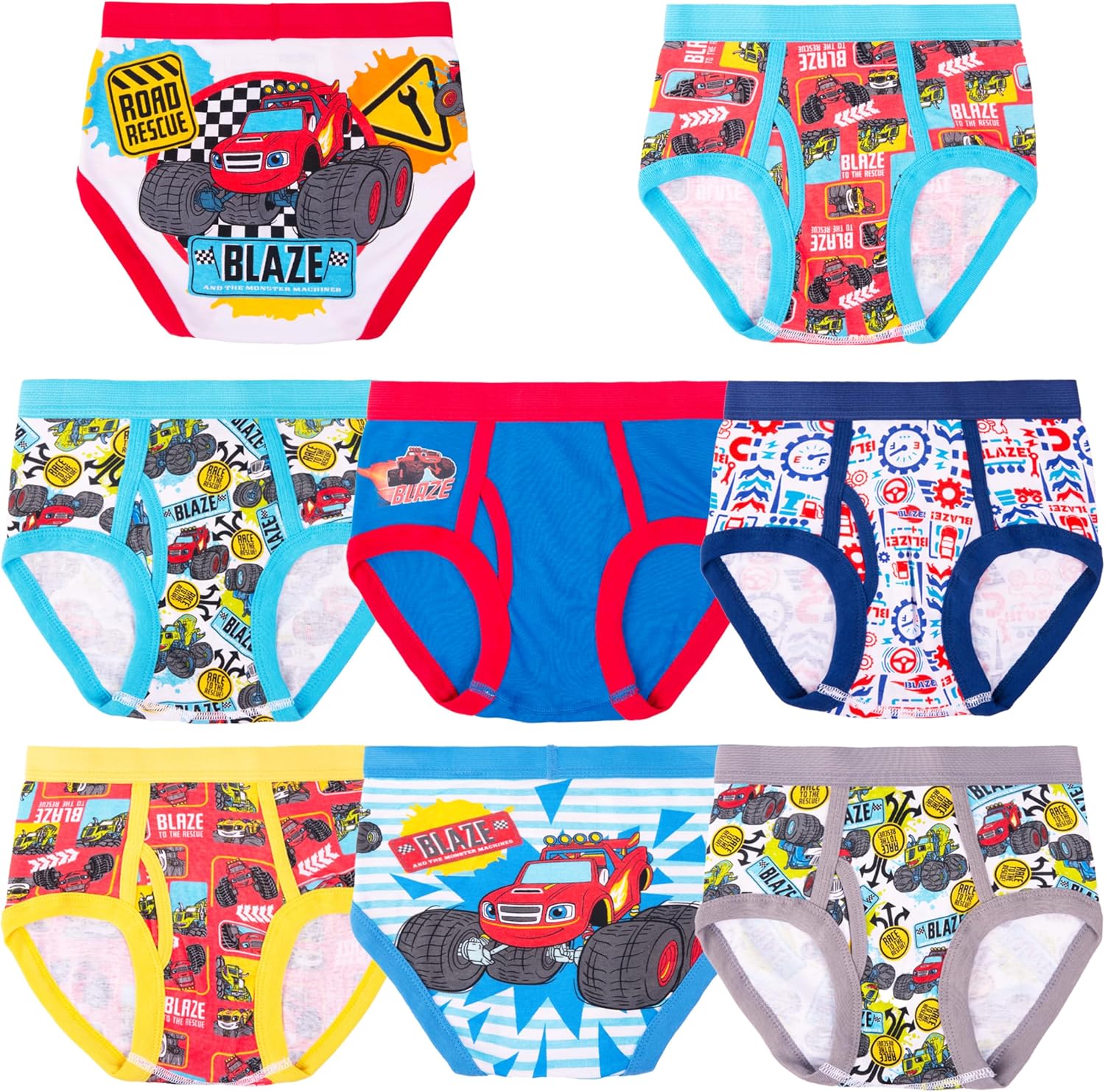 Licensed Boys Underwear - Mickey Mouse Blaze Cars Paw Patrol Marvel Toy Story 8-Pack Toddler/Little Kid/Big Kid Size Briefs