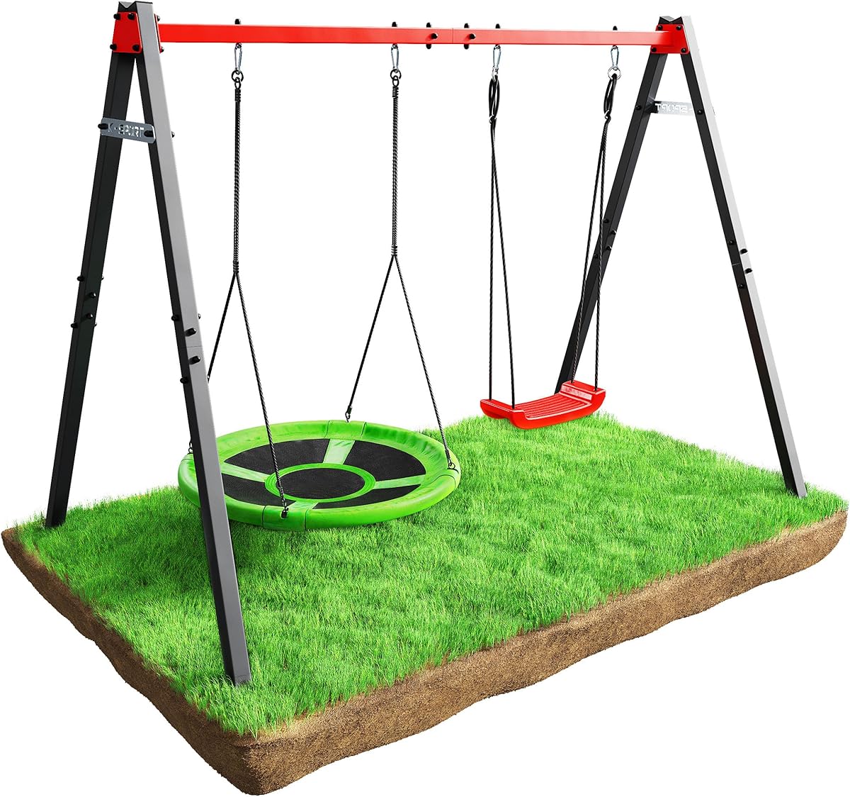K-Sport: Double Swing (Metal) with Stork Nest and Board Swing, Swing Frame up to 150 kg, Stable & Safe, Outdoor Swing, Garden Swing Frame, Made in EU : Amazon.de: Toys