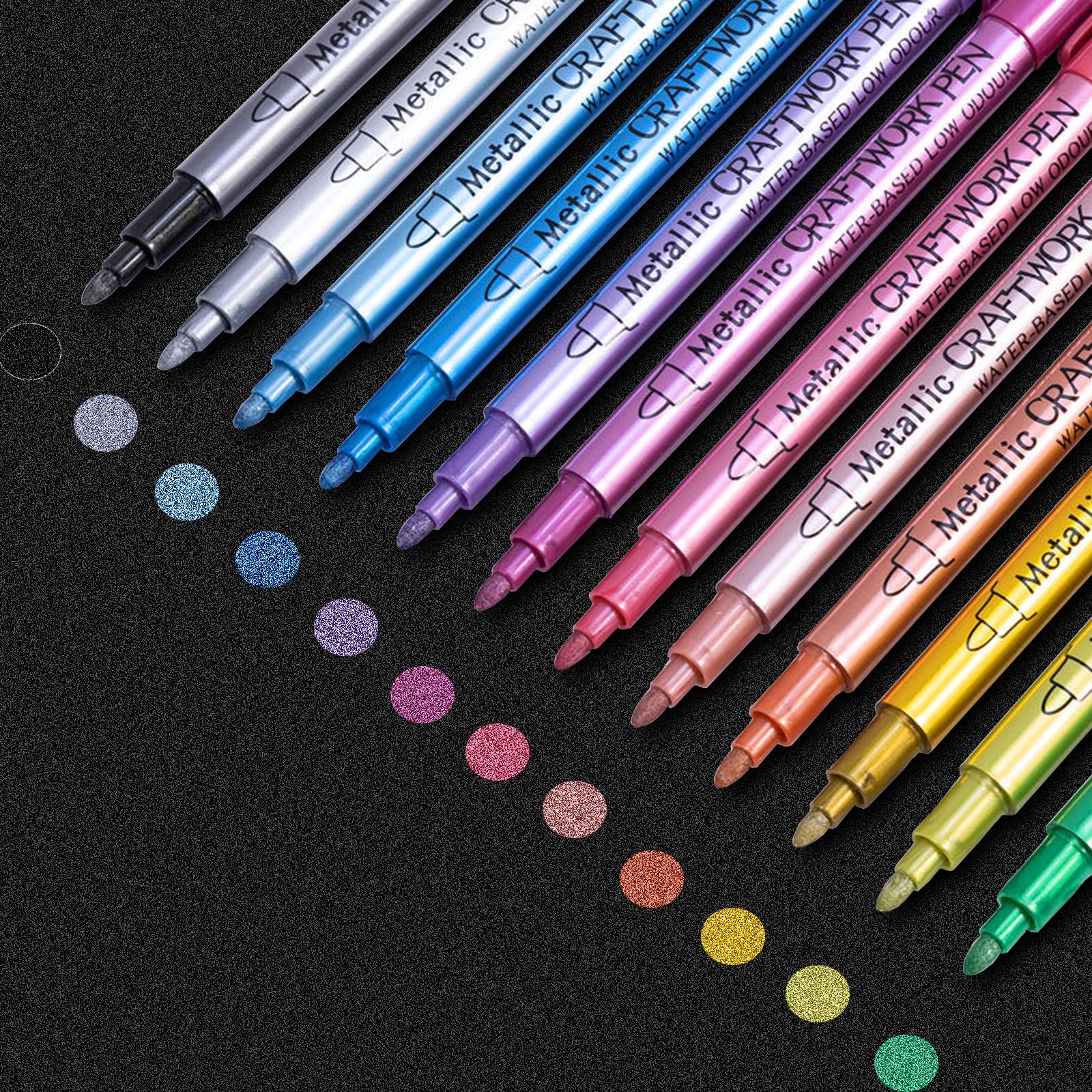 RiyaNed Rotulador metálico,12 colores de 2,0 mm Adecuado para álbumes de fotos, libros de visitas, piedra, vidrio, madera, cerámica, Navidad, Halloween, manualidades de Pascua.