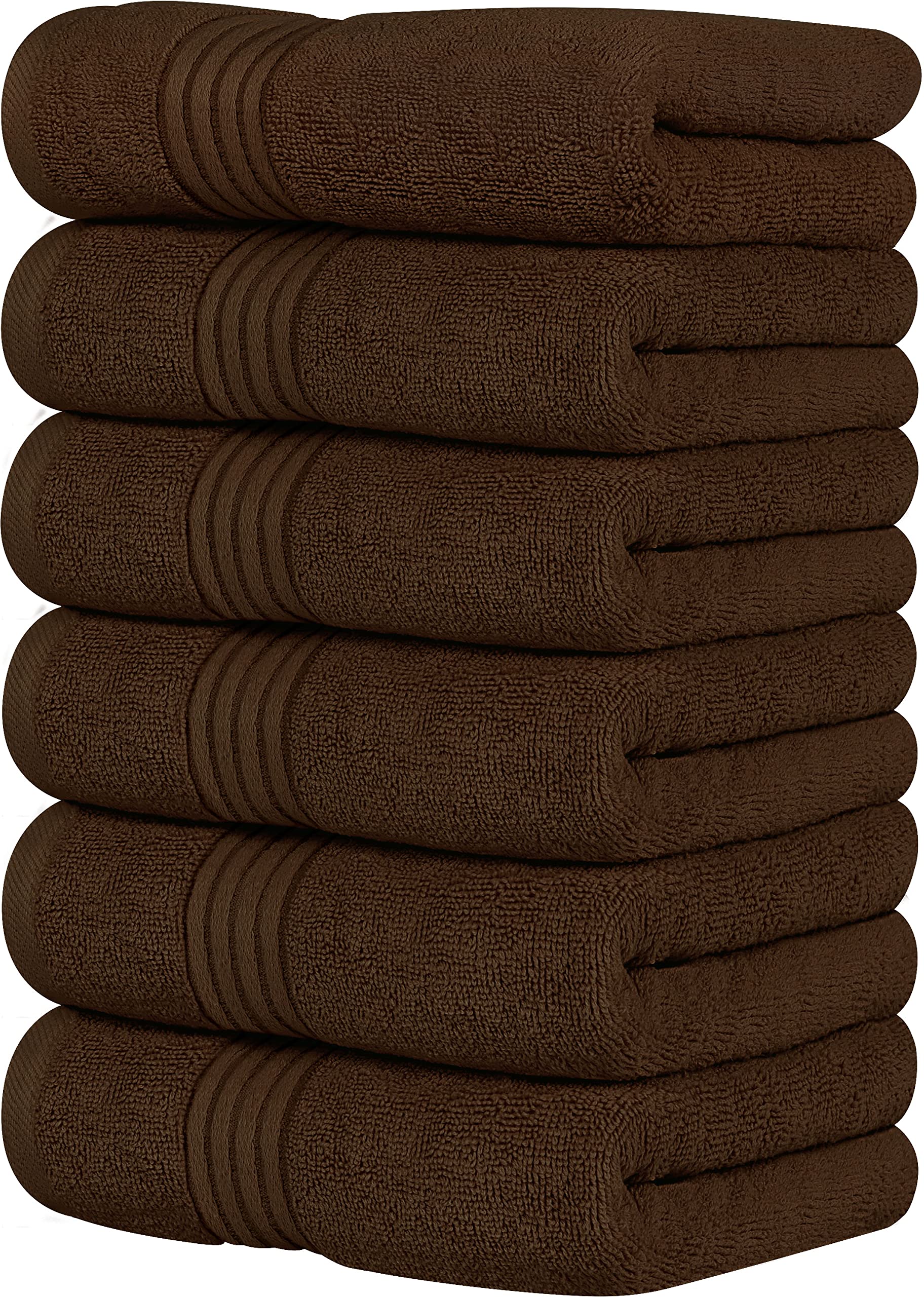 Towels 6 Piece Premium Hand Towels Set, 16 by 28 inches, 100% Ring Spun Cotton, Lightweight and Highly Absorbent Towels for Bathroom, Travel, Camp, Hotel, and Spa, Dark Brown