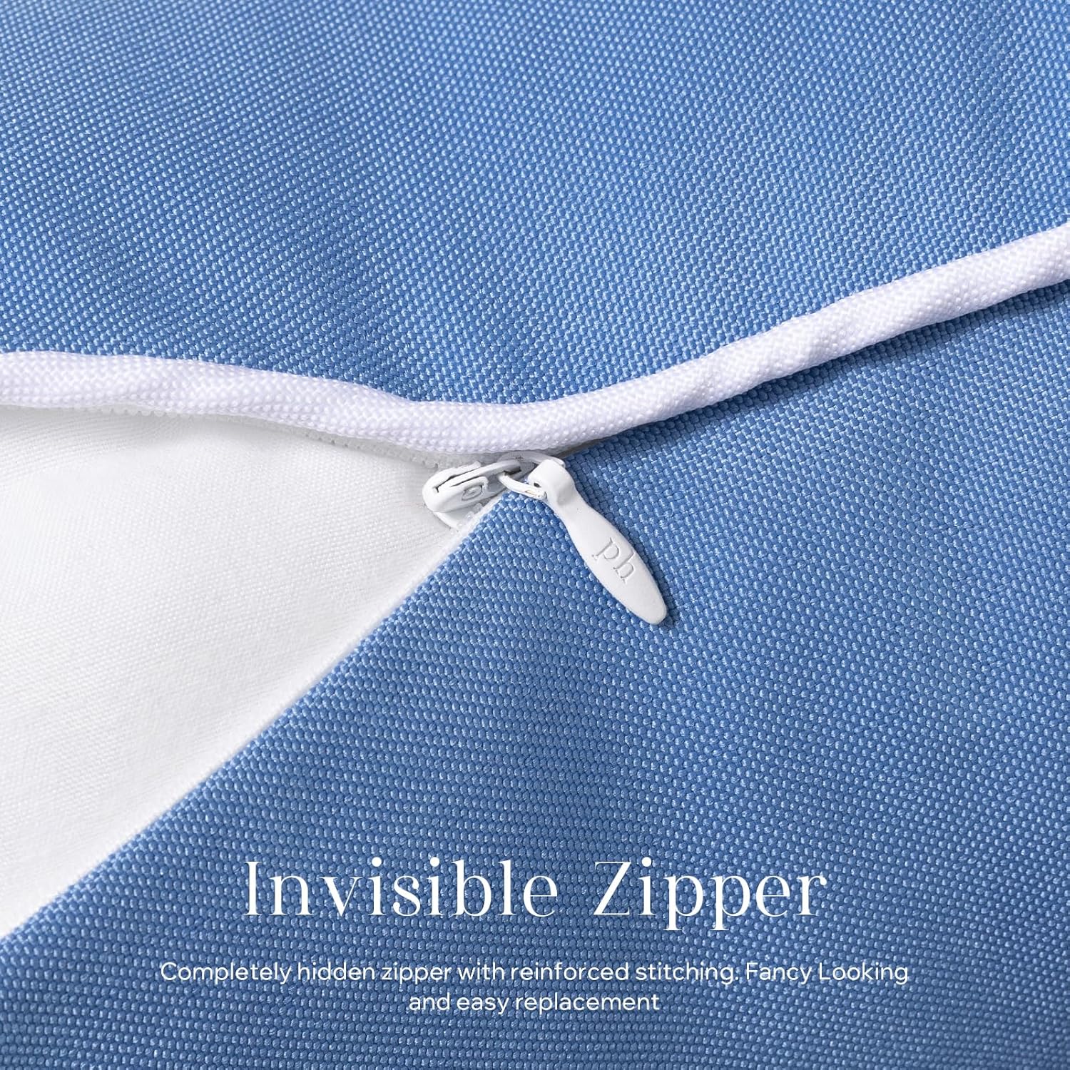 Phantoscope Pack of 2 Outdoor Waterproof Throw Pillow Covers Decorative Square Cushion Case Patio Pillows for Couch Tent Sunbrella, Foggy Blue 12x20 inches - Image 3