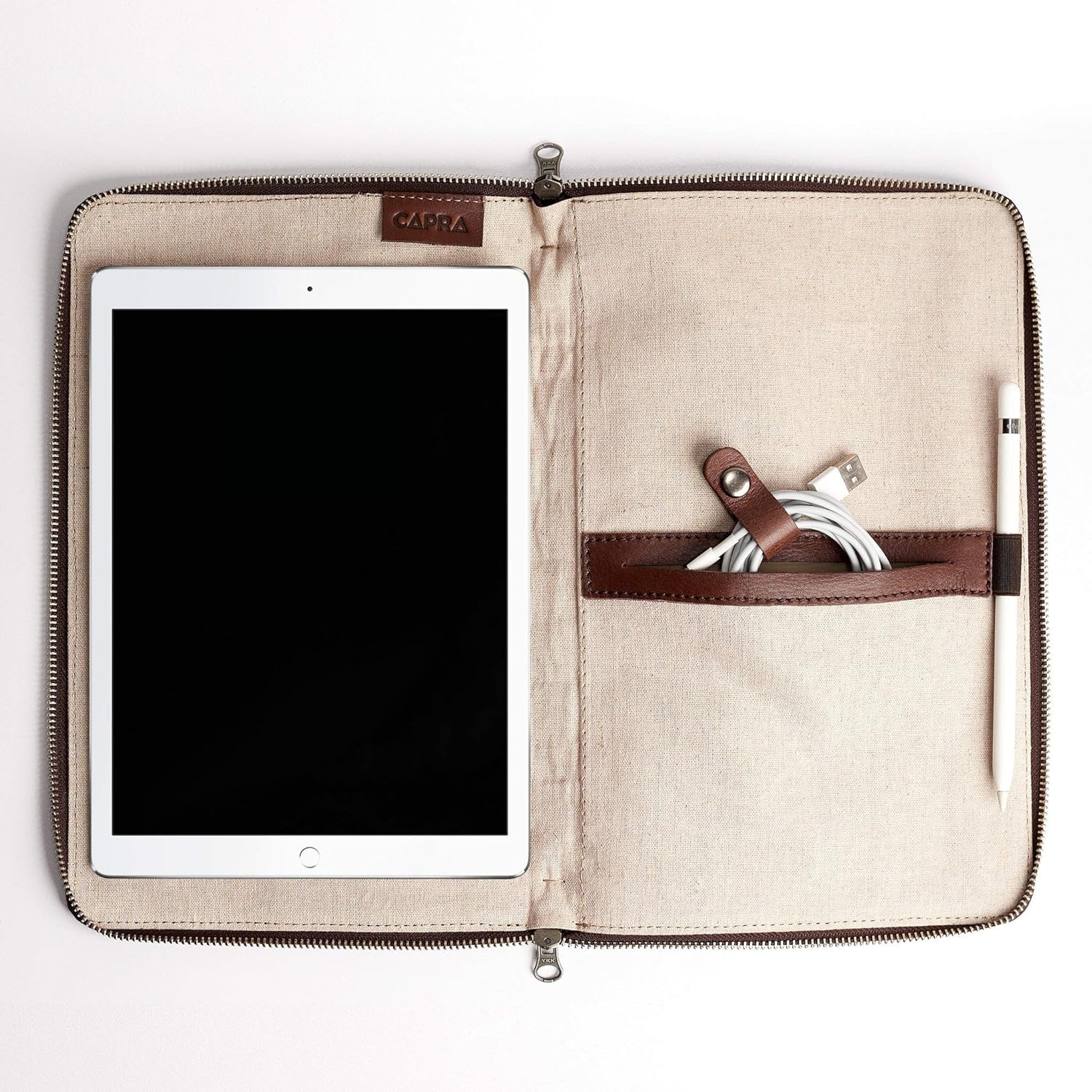 Capra Leather Laptop Tablet Bag Men, Brown Document Holder Portfolio, Business Case Folder Organizer, Small Work Folio Sleeve, Workbag Office Organizer. Mens Gifts