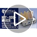Royal Catering Máquina de Perritos Calientes Hot-Dog Machine para Panecillos con 4 Pinchos RCHW-200 (200 W, 230 V, Acero inoxidable, Temperatura max. 145 °C