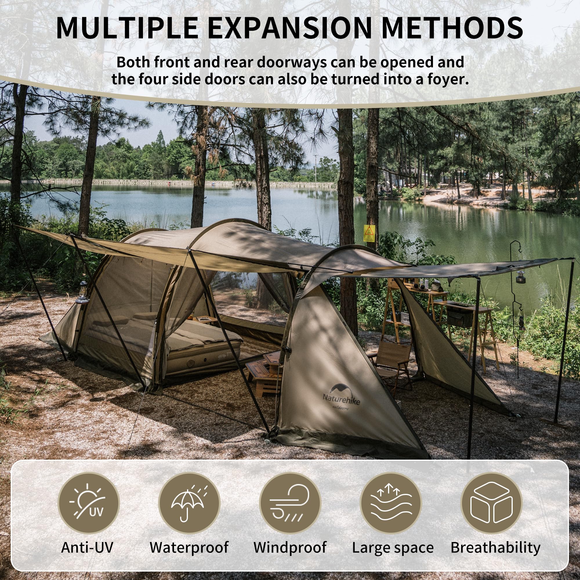R*o様 Naturehike Aries β トンネルテント アウトドア かま Naturehike Aries Family Tent 4-6 Persons Waterproof Tunnel Tent