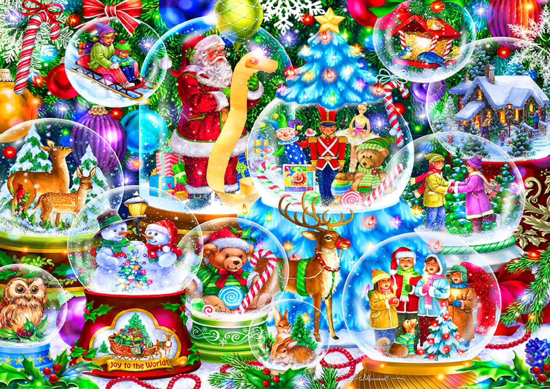 WOODEN.CITY Boules de Neige de Noël - Puzzle 1000 Pièces pour Adultes, Casse-Tête Adulte Élégant et Défiant, Idéal pour Collectionneurs et Amateurs de Puzzles de Noël