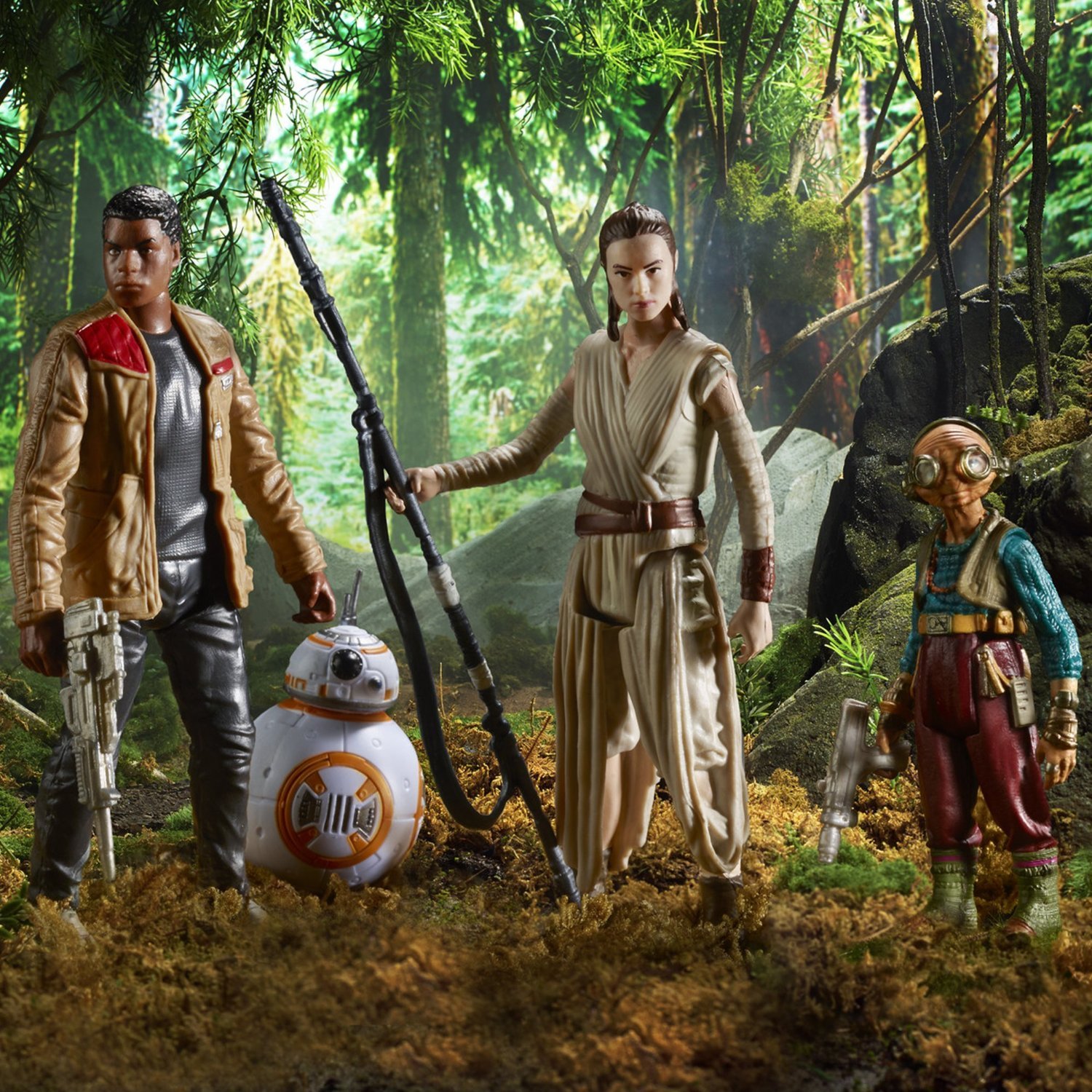 Star Wars Force Awakens Takodana Encounter 4 figurka zestaw zabaw, Rey Finn Maz Kanata BB-8
