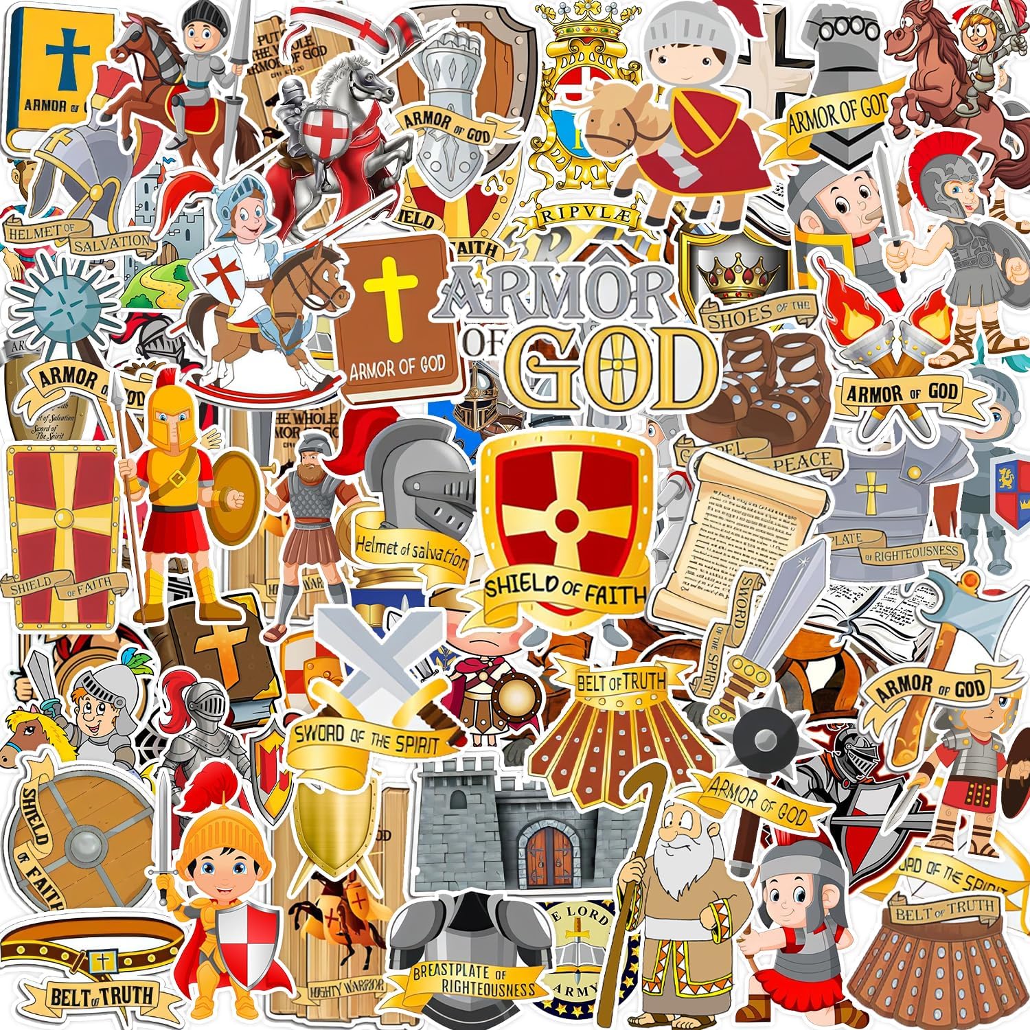 Amazon.com: 105Pcs Armor of God Stickers for Kids Bible Verse Christian ...