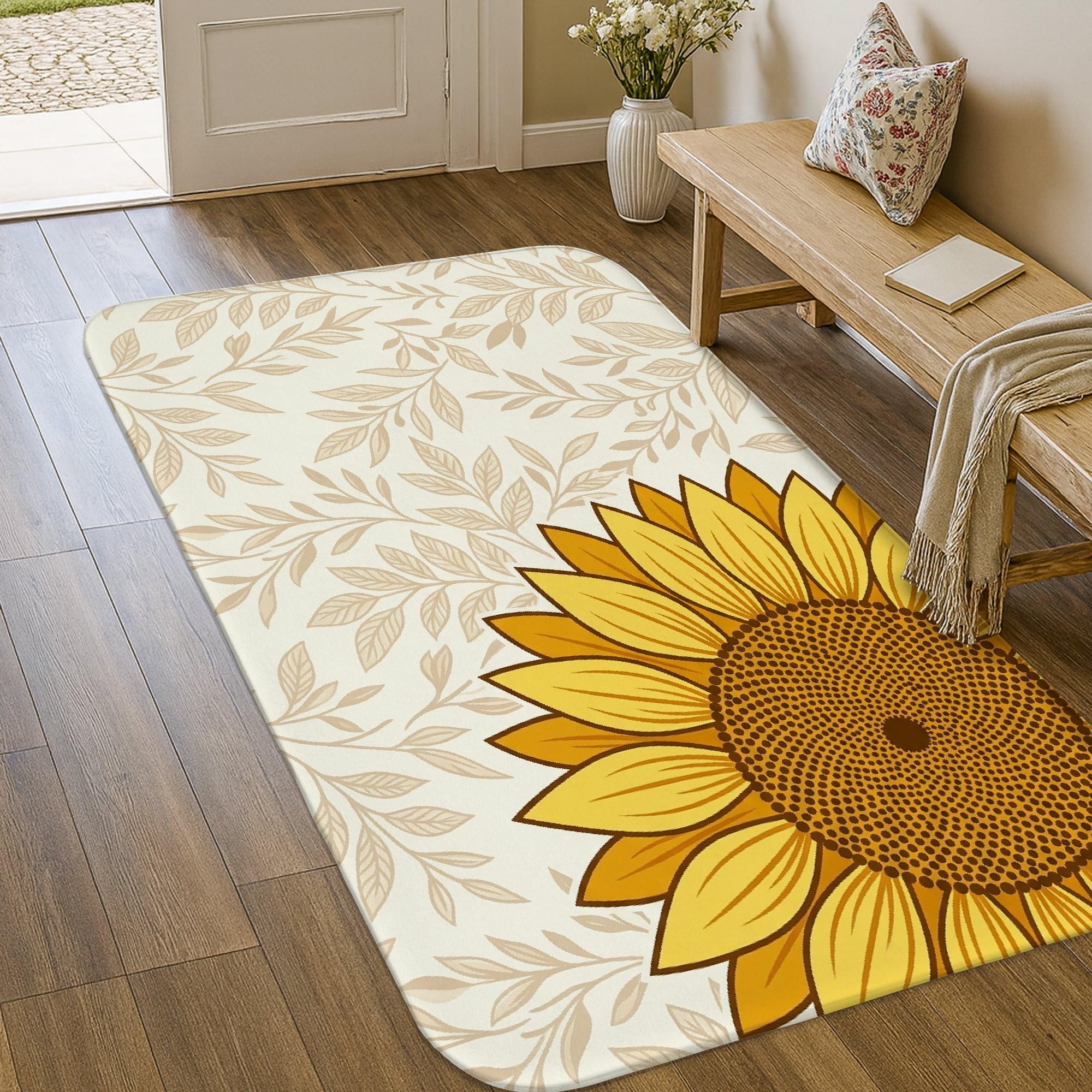 Tapis de douche en éponge jaune résistant à la décoloration pour bain