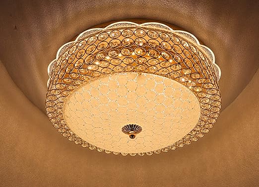 swanart 18 watts Chandelier Lamp, Multicolour, Round-Crystal