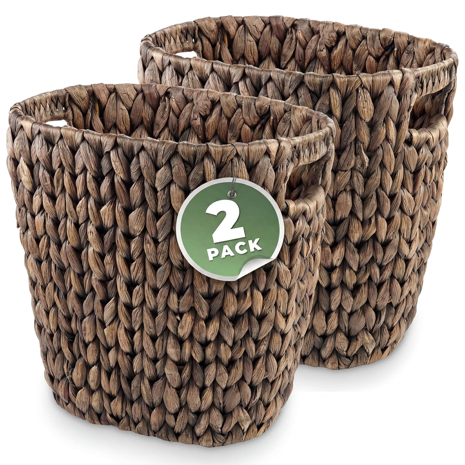 84ECO 2-Pack Oval Seagrass Garbage Can for Bathrooms