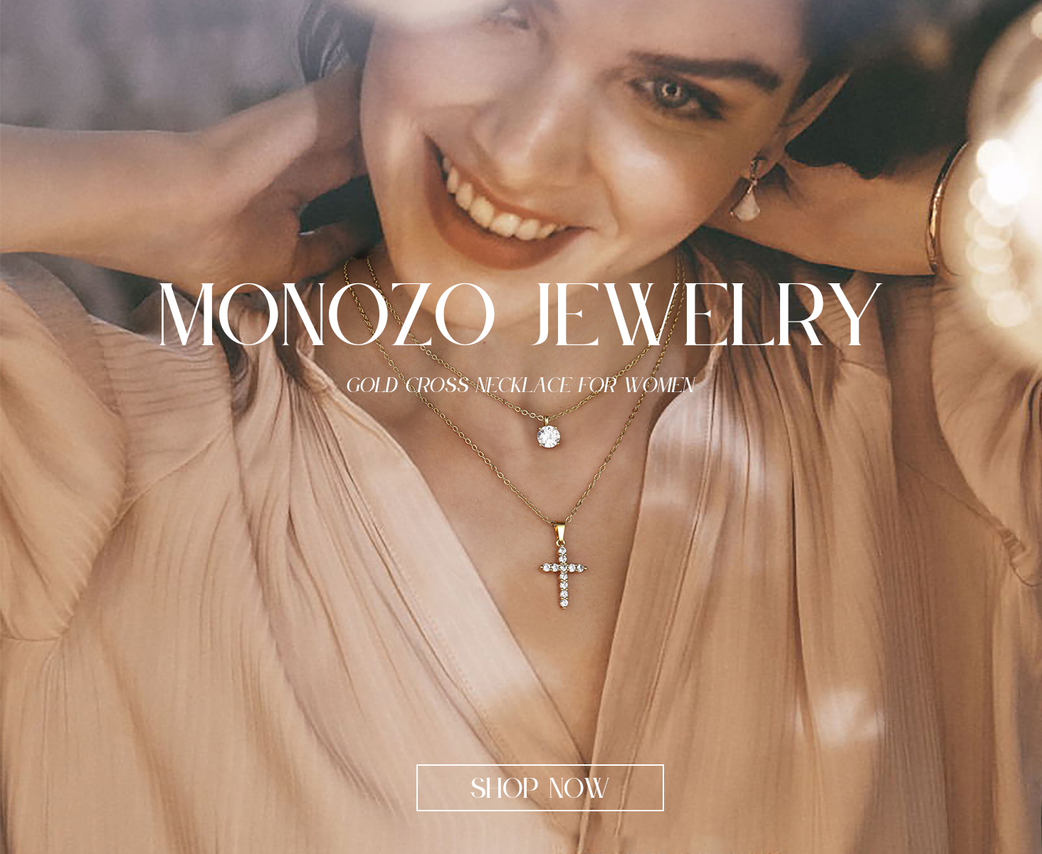 Amazon.com: MONOZO Gold Cross Necklace for Women - 14K Gold