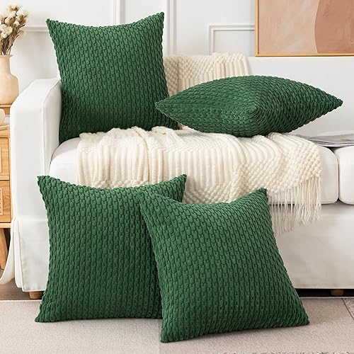 Miniatura 5 de UGASA - Funda de almohada decorativa de pana suave para otoño, 18 x 18 pulgadas, estilo bohemio, a rayas, decoración moderna del hogar para sofá,